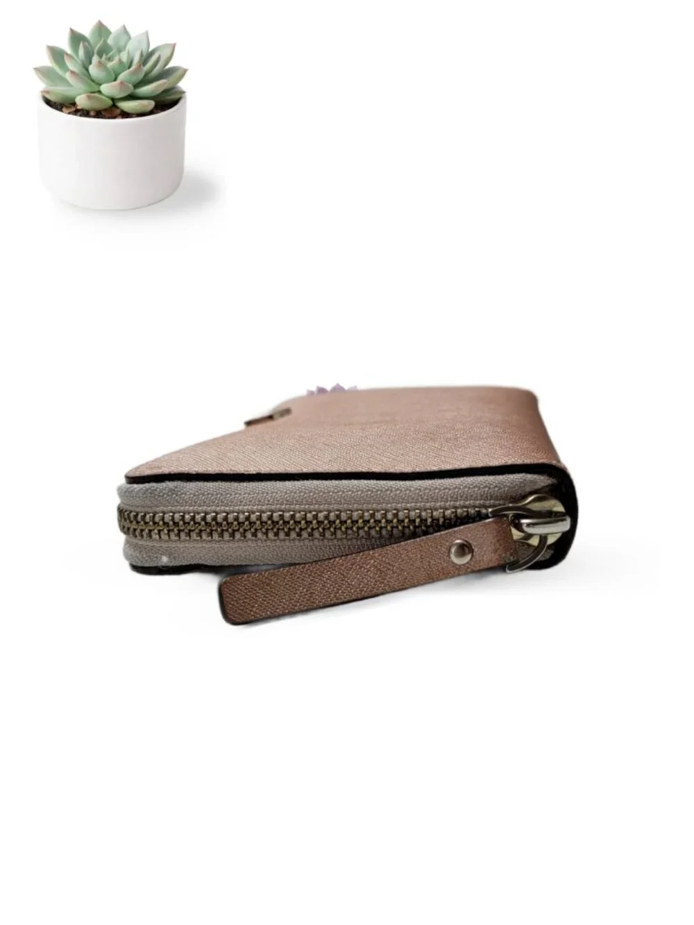 Kate Spade New York Neda Laurel Way Metallic Rose Gold Zip Around Wallet - Picture 6 of 8